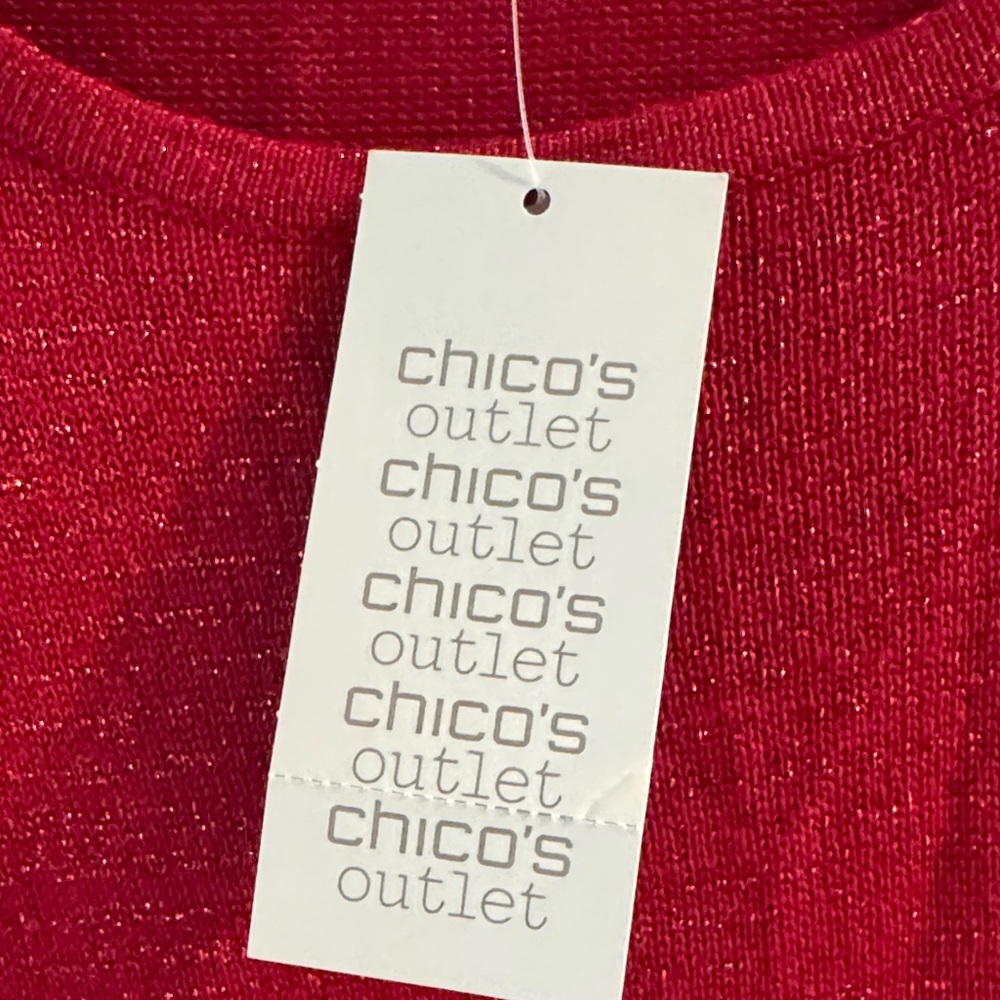 Chico's Red Metallic Sleeveless Tank - Picture 3 of 5